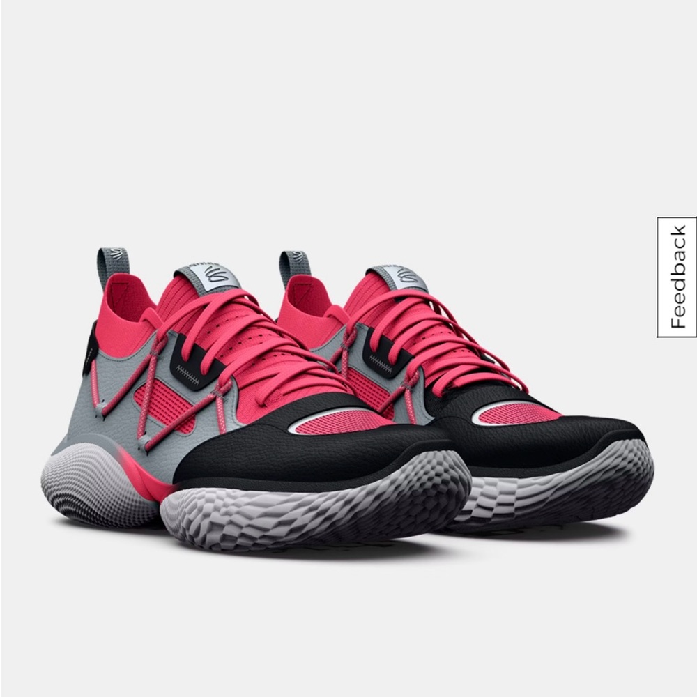 NEW Under Armor Curry Flow Black Pink Neon Shoes Unisex Mens 8.5/ Womens 10